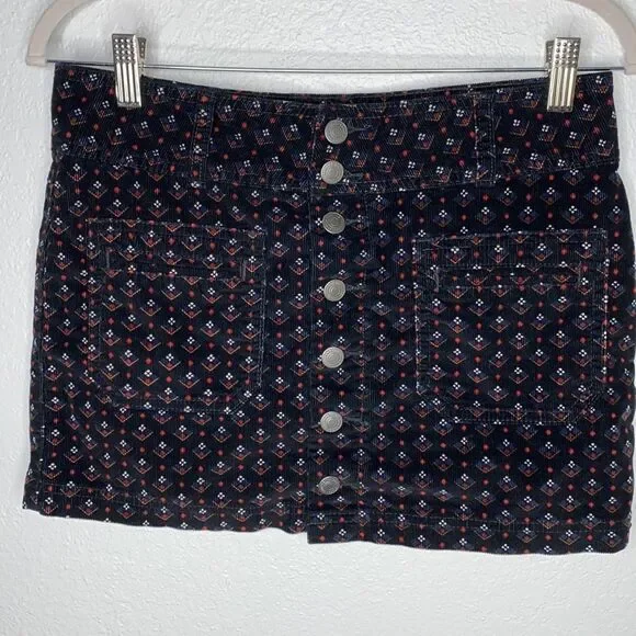 Free People Button Up Corduroy Mini Skirt - Picture 2 of 10